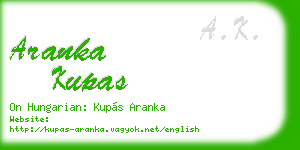 aranka kupas business card